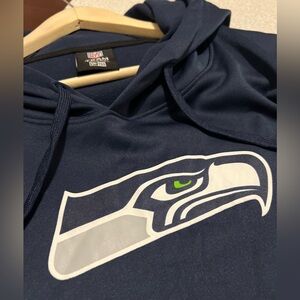Seattle Seahawks New Era Combine NFL Performance Pullover Hoodie-Navy Blue Large
